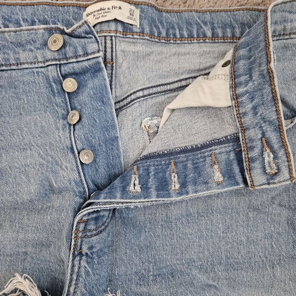 Abercrombie & Fitch The Dad Short High Rise Button Fly Womens 16 Festival Grunge - Picture 3 of 11